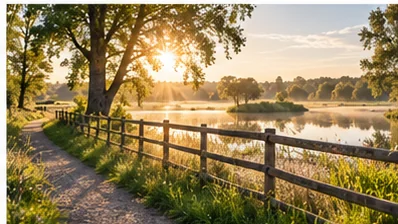 Ruhige Naturlandschaft am Wasser als Motiv für langfristige Wohnplanung (illustrative Darstellung)